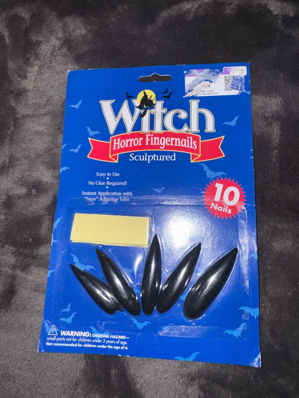 Rubie's Costume Co Witch Horror Fingernails 10 Nails Black Sculptured